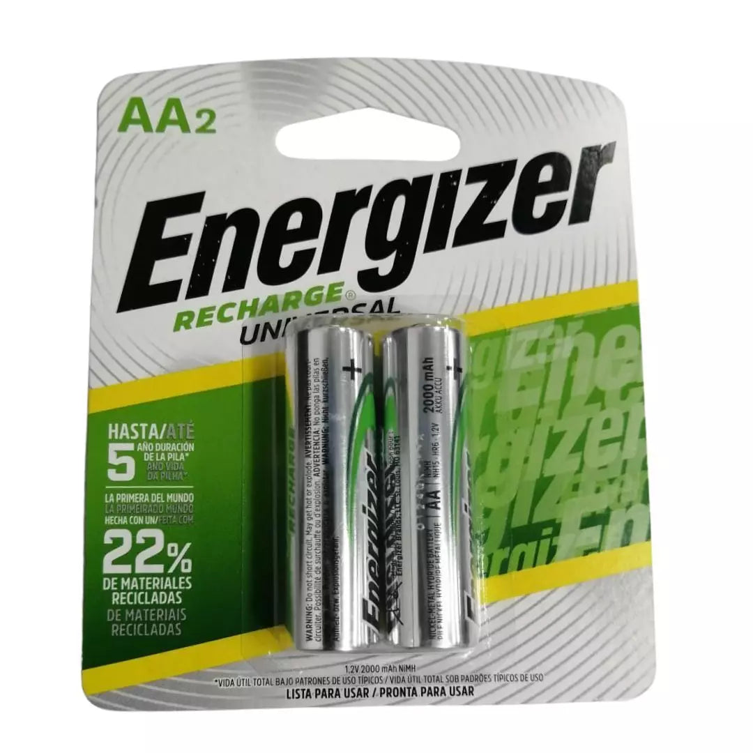 Pila Recargable AA Energizer 2000 mAh 2 unidades
