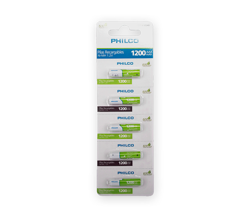 Pila Recargable AAA Philco 1200mAh Blíster 5u