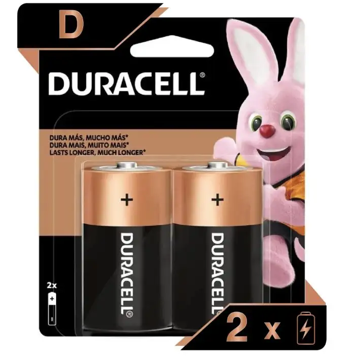 Pila Alcalina D Duracell 2 unidades