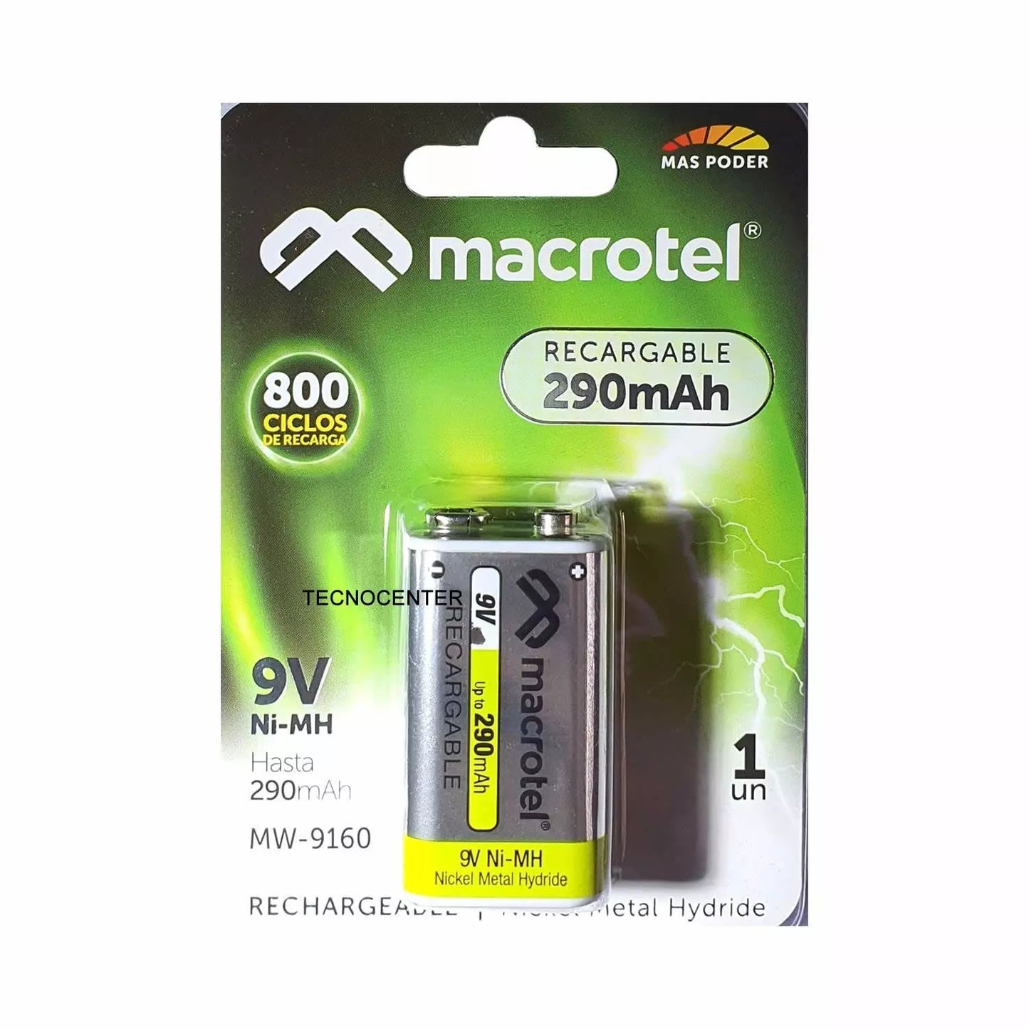 Batería 9V Macrotel Recargable