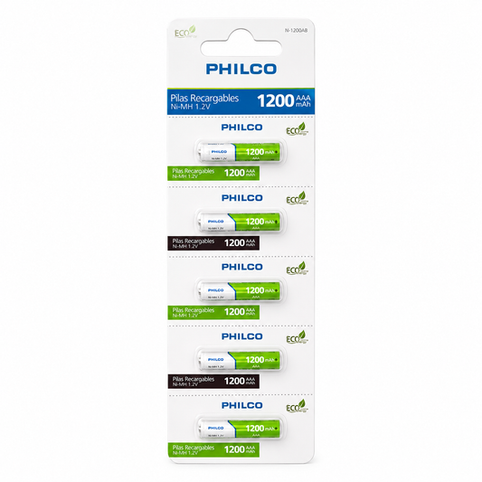 Pila Recargable AAA Philco 1200mAh Blíster 5u