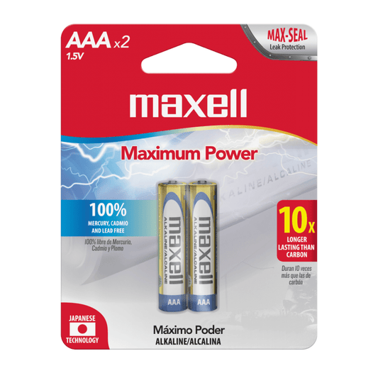 Pila Alcalina AAA Maxell 2 unidades
